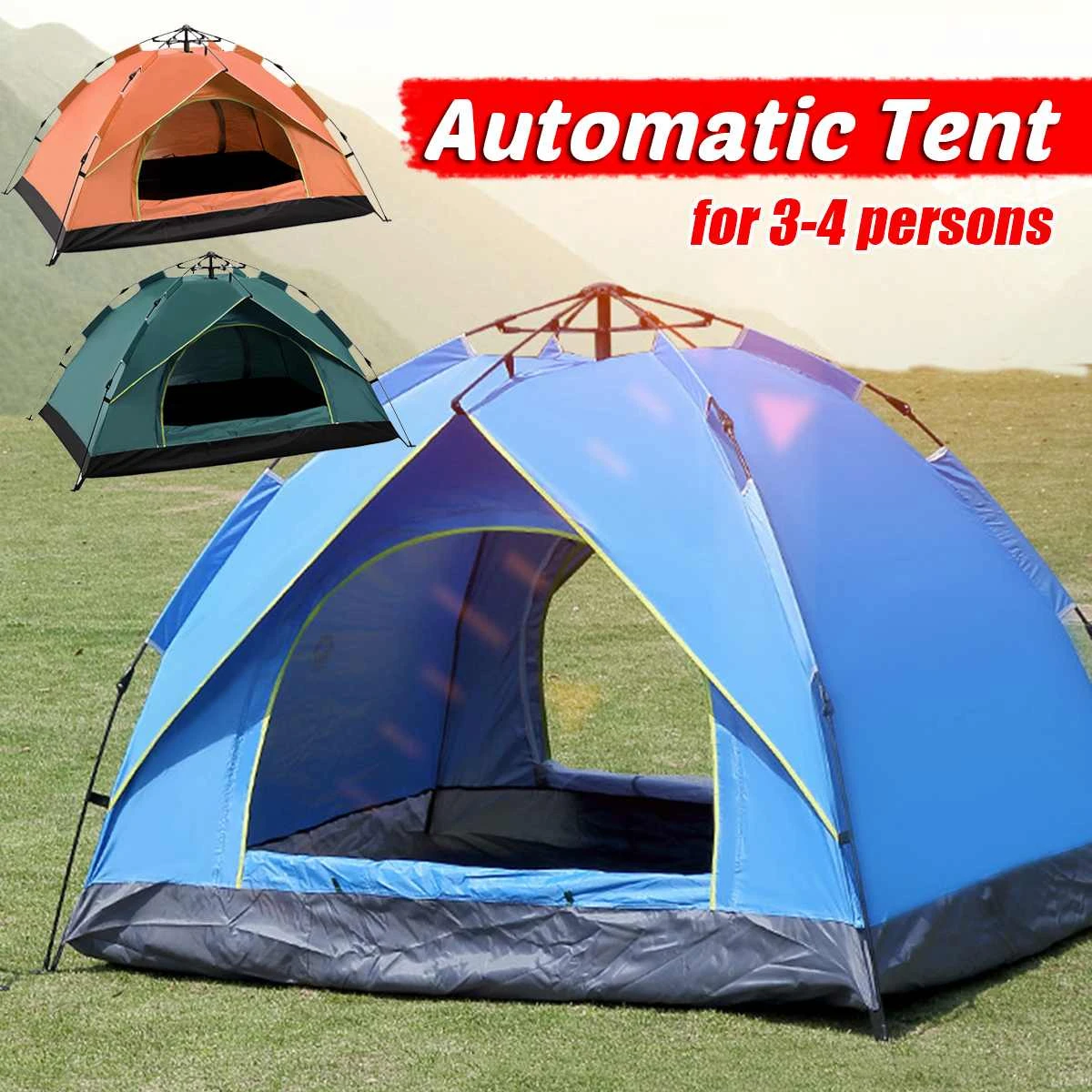 AMYAL Automatic Instant Camping Tent Pop Up 3-4 Person Family