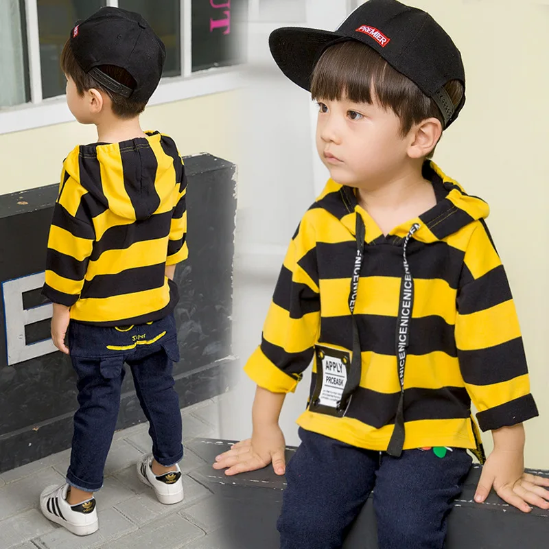 

CHILDREN'S Suit 2019 Spring New Style Childrenswear BOY'S Stripes Children Infants Baby Two-Piece Set Spring And Autumn