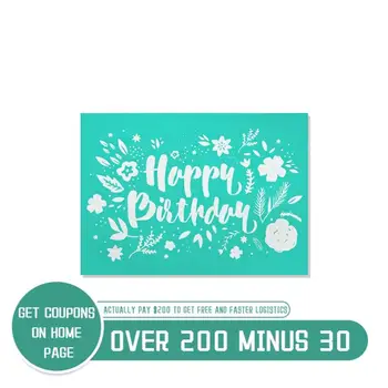 

Paints Transfer Happy Birthday Layering Stencils for Painting Decorative pattern Washable Adhosive Silkcreen Handicrafts 5*7inch