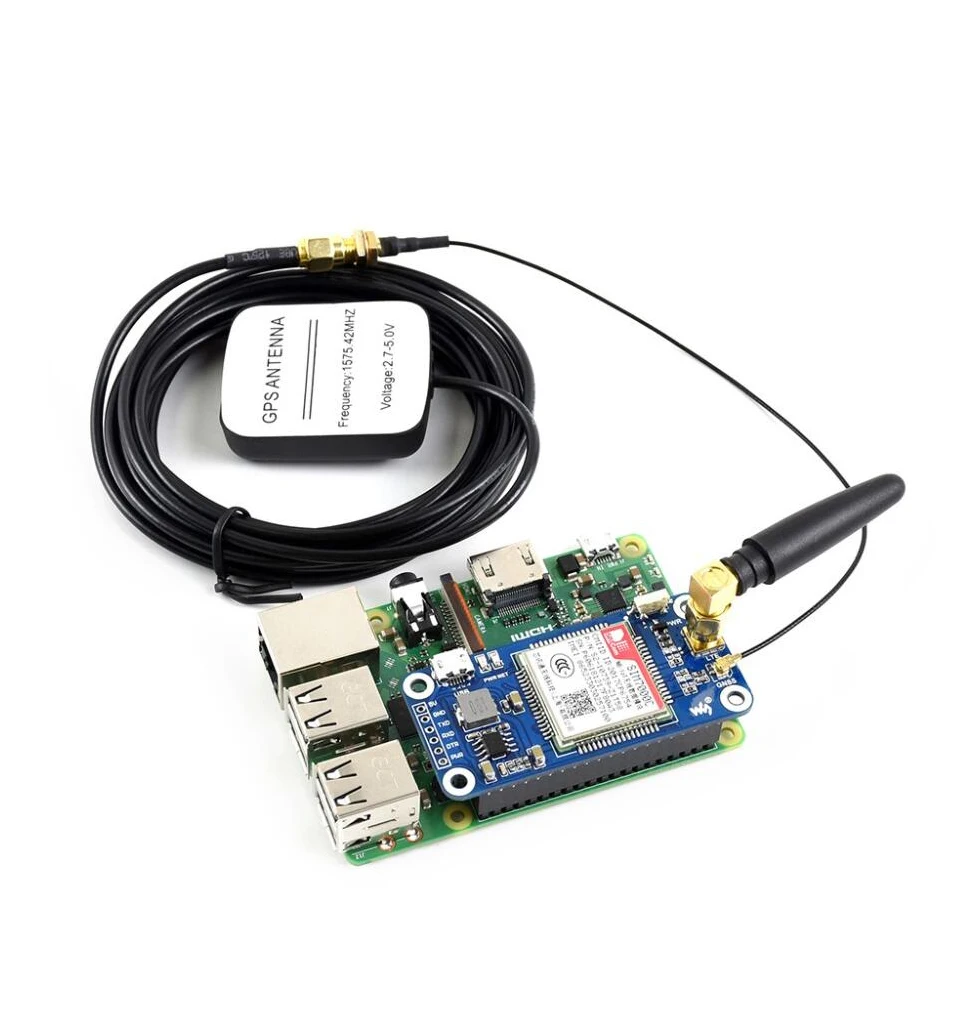 AiSpark NB-IoT/eMTC/EDGE/GPRS/GNSS шляпа для Raspberry Pi на основе SIM7000C поддерживает порты TCP, UDP PPP HTTP FTP MQTT SMS Mail и т. Д