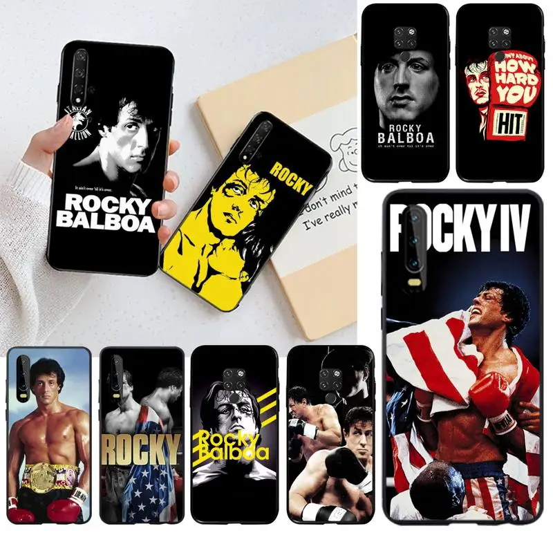 

HPCHCJHM Rocky Balboa DIY Painted Bling Phone Case for Huawei P40 P30 P20 lite Pro Mate 20 Pro P Smart 2019 prime
