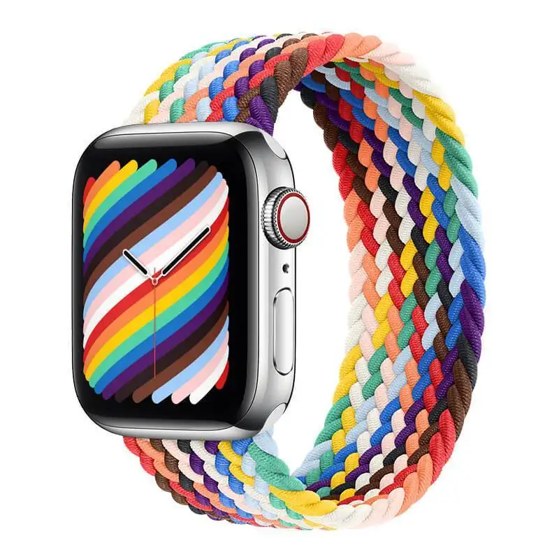 38-44mm Rainbow Nylon Watch Straps For Apple Watch Series 1/2/3/4/5/6 Replacement Watch Band For iwatch Men Women Many Colors 