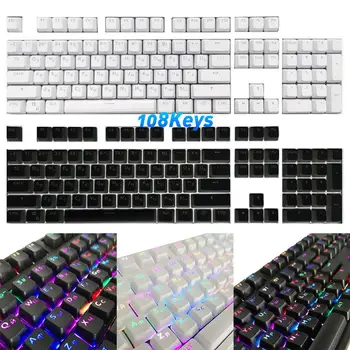 

108Pcs in Russian Key Cap Set Backlight Keycaps for Mechanical Keyboard Replacement Key Caps Keycap Keyboards Accessories