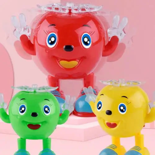 Random Color Cute Electric Dancing Apples Robot with LED Flashing Music Kids Interactive Toy - Color: Random Color