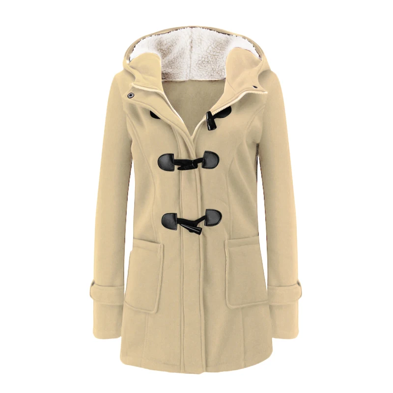 CALOFE Женская мода осень зима плотное хлопковое пальто Женская однотонная теплая куртка с капюшоном верхняя одежда женская стеганая парка пальто - Цвет: color 2