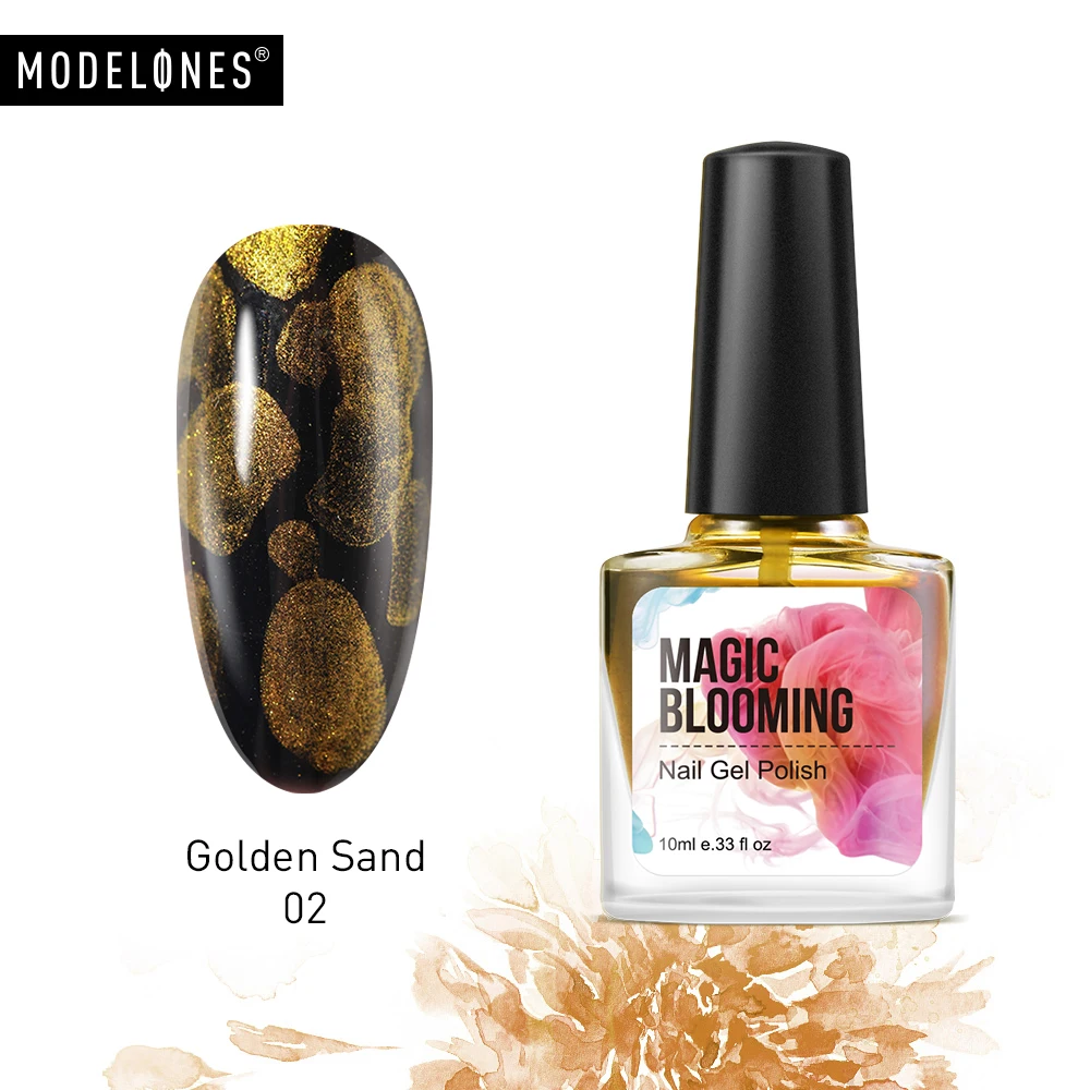 

Modelones Gold Silver Blossom Flower Nail Gel Polish Blooming Effect Led Hybrid Gel Nail Art Semi Permanent Blossom Gel