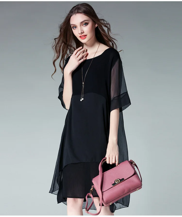 Boho 2 шт., женское платье большого размера, Осеннее свободное Шифоновое Платье 4XL, большие размеры, женская одежда для офиса, vestidos de festa