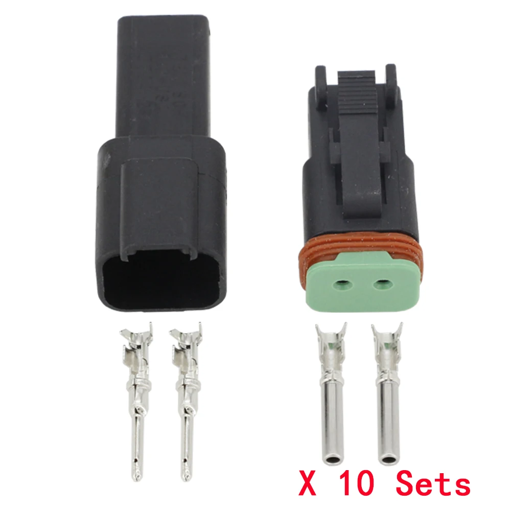 Черный 10 комплектов 2 Pin DJ3021Y 1.6 11/21 DT разъемы DT04 2P/DT06 2S автомобильный