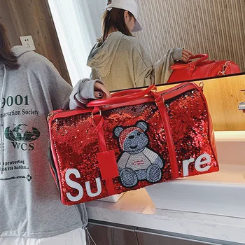 Cheap Sequins Travel Sports Bag PU Men Women Gym Fitness Bag Training Yoga Bags Luggage Sac De Shoulder Handbag Bag with Dry Wet Pouch Cheap Sequins Travel Sports Bag PU Men Women Gym Fitness Bag Training Yoga Bags Luggage Sac De Shoulder Handbag Bag with Dry Wet Pouch