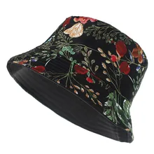 Панама с цветочным принтом для женщин и мужчин, модная цветная парусиновая Солнцезащитная шляпа для рыбалки, двусторонняя шапка унисекс для рыбака, Солнцезащитная шапка