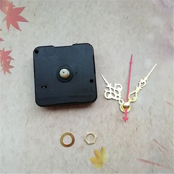 

12MM Shaft Sweep Quartz Clock Continuous No Tic Clockwork with Short Gold Hands for CD Clock