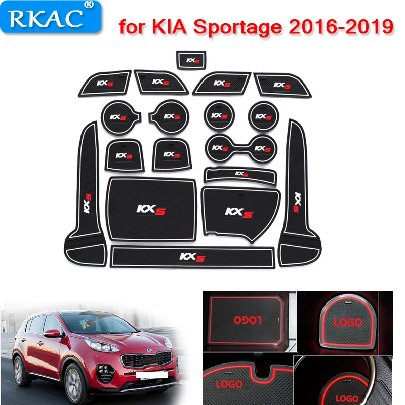 

Anti-Slip Rubber Gate Slot Mat Cup Mats for KIA Sportage 2016 2017 2018 2019 QL 4th Gen MK4 KX5 Accessories Stickers Car Styling
