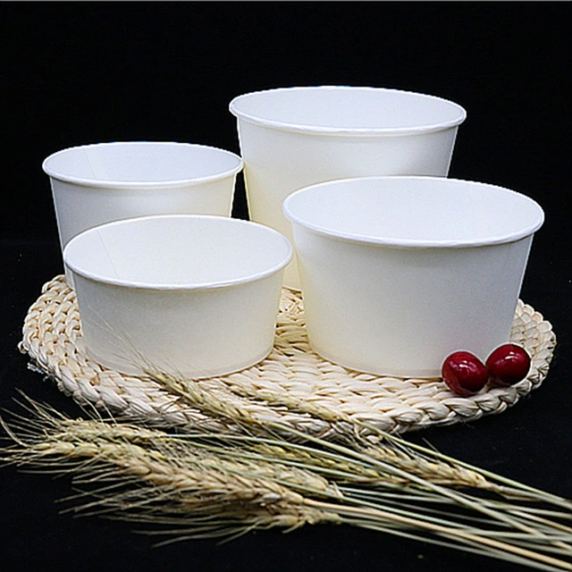 500x 12oz To-Go Soup Bowls Disposable Food Take Outs Containers for  Restaurant Cold Hot Meals with Lids White - AliExpress