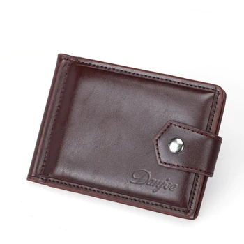 

DANJUE Leather Men Money Clip Wallet Solid Color Male Purses Clip Fashion Hasp Cash Holder Card Cases Business Money Bag Man