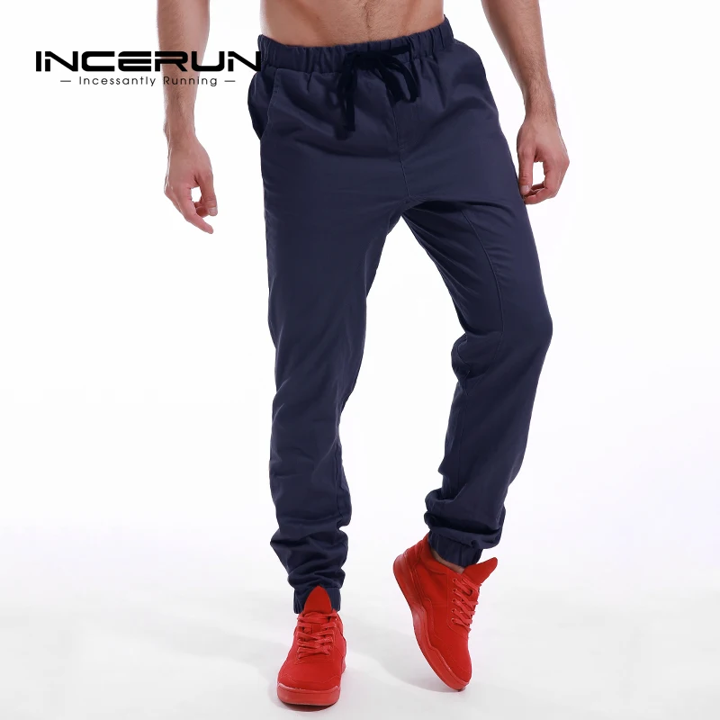 INCERUN повседневные штаны шаровары Slim Fit Мода мужские длинные брюки одежда с эластичной резинкой на талии Jogger спортивные брюки мужские большие размеры Осень