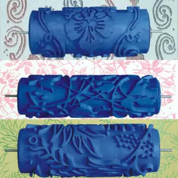

15cm Flower Blue Rubber Painting Roller Paint Machine Wall Decoration Decor