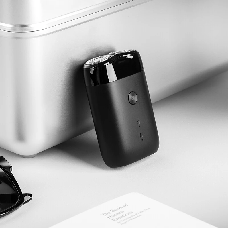 Xiaomi Mijia мужская электробритва Портативный 2 лезвия электронный триммер для бороды USB Перезаряжаемый умный станок для бритья бороды