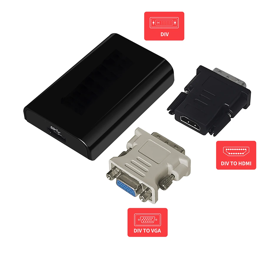 Преобразователь USB 3 0 в HDMI преобразователь 2 VGA DVI для windows 10/Mac Os. Видеоконвертер
