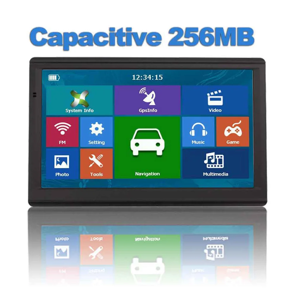 733L Ориана " HD 8G 256MB емкостный автомобильный gps-навигатор FM Bluetooth AVIN последняя Европа карта грузовик gps навигаторы - Размер экрана, дюймов: Capacitive 256MB