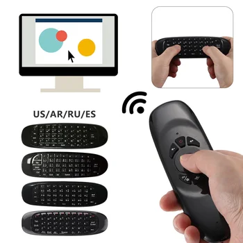

6 axes Gyroscope C120 2.4G Air Mouse Rechargeable Wireless Keyboard Remote Control for Android TV Box Computer English Version