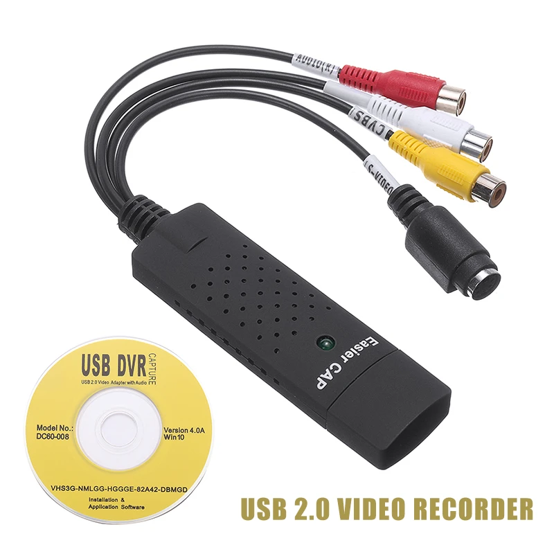 Convertidor USB 2,0 de Audio, TV, vídeo, DVR a DVD, VCR, grabador de tarjeta de captura, adaptador de Audio a sintonizadoras de TV y vídeo| -