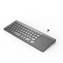 USB 2.4G kablosuz klavye dizüstü bilgisayar masaüstü için akıllı TV numarası Touchpad sayısal tuş takımı Android Windows için