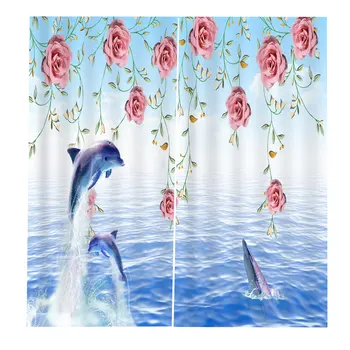 

170*200cm Curtains For Living Room Bedroom Window Curtains Printed Balcony Sun Shading BJQ-1455