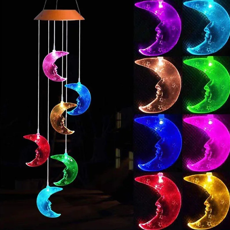 Color Changing Solar Power Wind Chime Hummingbird Angel Butterfly Waterproof Outdoor Decoration Light for Patio Yard Garden best solar light for home Solar Lamps