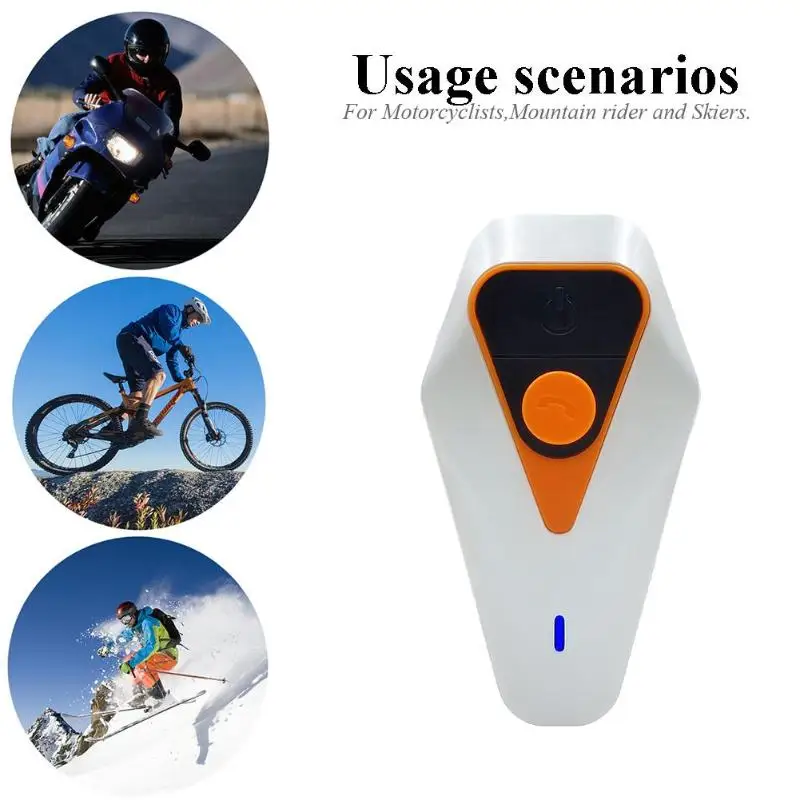 

WT002 2pcs Motorcycle Helmet Headsets Waterproof 1000m BT FM Interphones