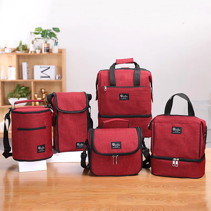 

PACGOTH Colorful Portable Zipper Oxford Cloth Lunch Bags Women Student Lunch Box Thermo Bag Office School Fresh Food Cooler Bag