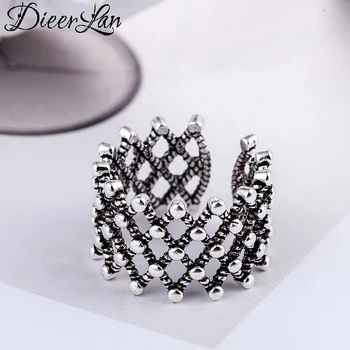 

Simple Style 925 Sterling Silver Big Irregular Hollow Rings for Women Men Jewelry Big Open Rings bague femme