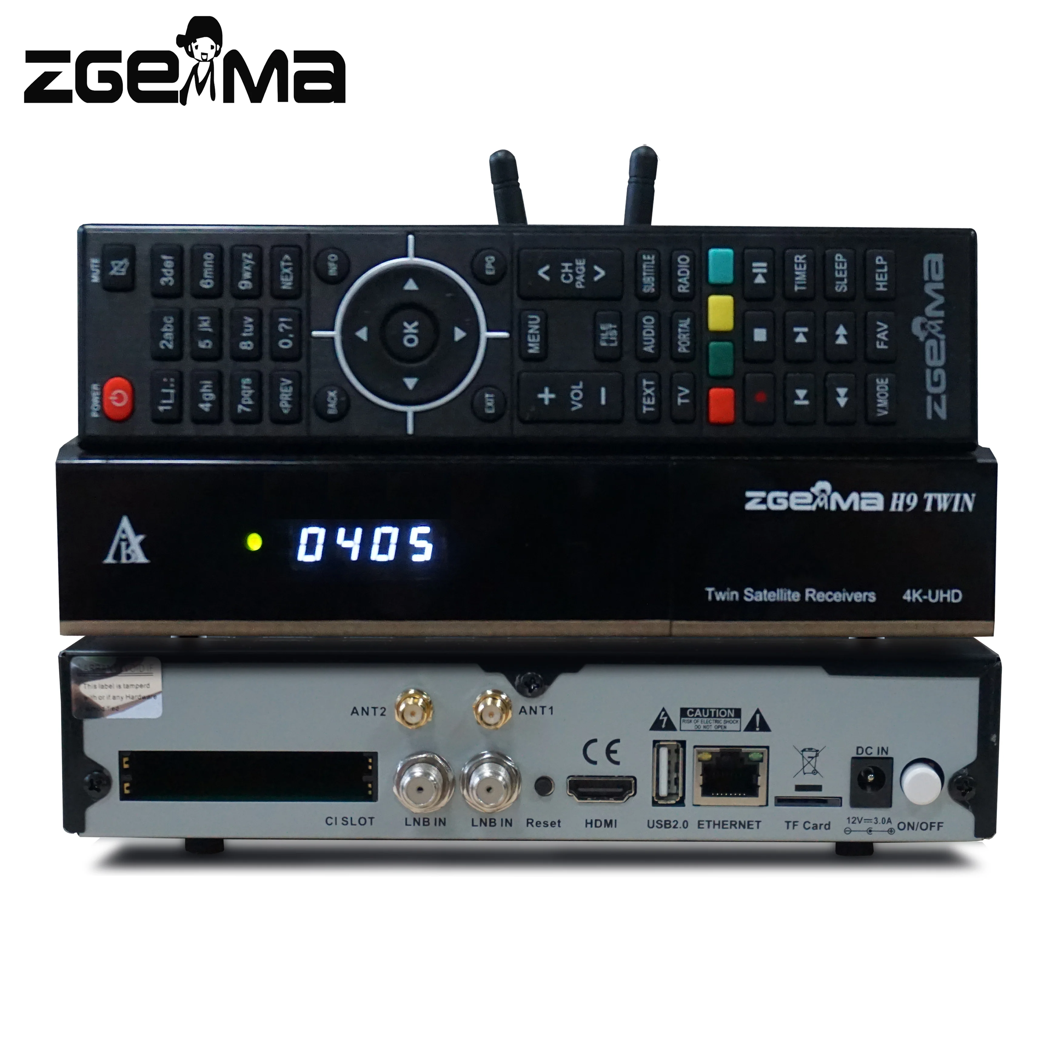 2pcs/lot 4K UHD Zgemma H9 TWIN 2*CI+Linux E2 2*DVB-S2X IPTV twin Satellite TV Receiver T2-MI WIFI Built-in