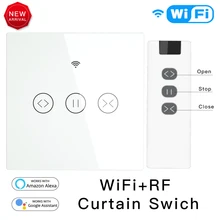 1-8 шт. RF WiFi смарт-сенсорные шторы переключатель роликовой шторки Tuya Smart Life App пульт дистанционного управления работа с Alexa Google Home