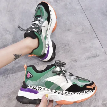 

Brand New Fashion Sneakers Women Cross-tied Casual Shoes Women Height Increasing Platform Chunky Sneakers