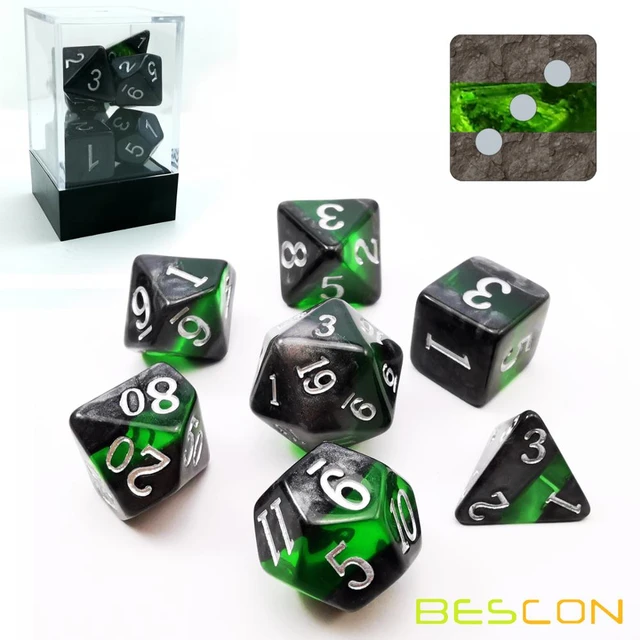 Dados para RPG Linha Black - Conjunto com 7 peças