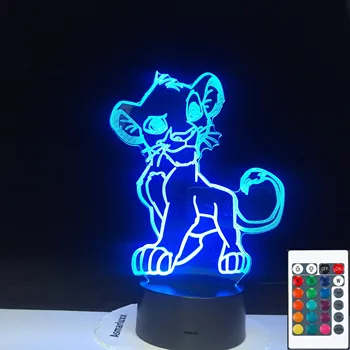 

The Lion King Simba Figure Baby Night Light Led Touch Sensor Color Changing Nightlight for Kids Child Bedroom Table Lamp 3D