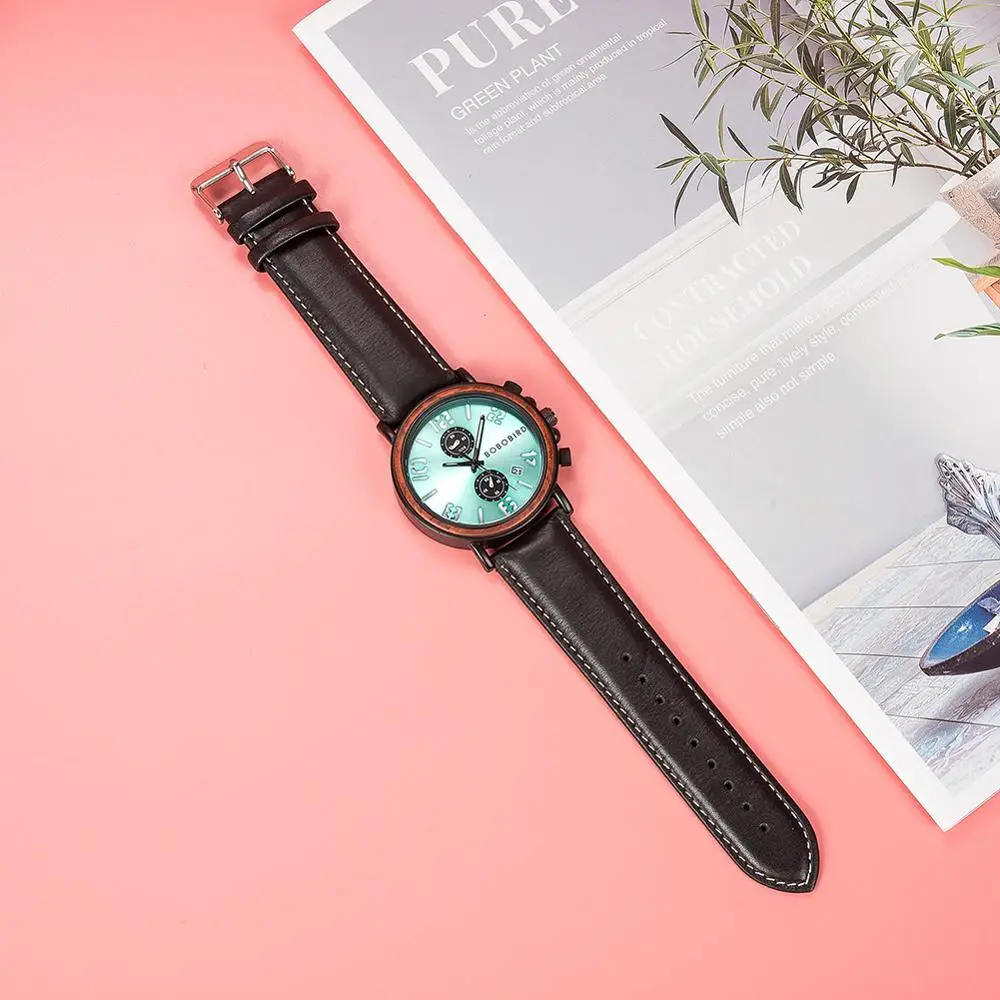 Reloj hombre BOBO BIRD водонепроницаемые часы для мужчин Топ роскошные стильные светящиеся часы Отображение даты деревянные часы для мужчин OEM Прямая поставка