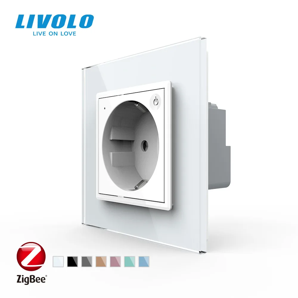 Livolo стандарт ЕС новая умная Wifi розетка кристальная стеклянная панель смартфон 16А