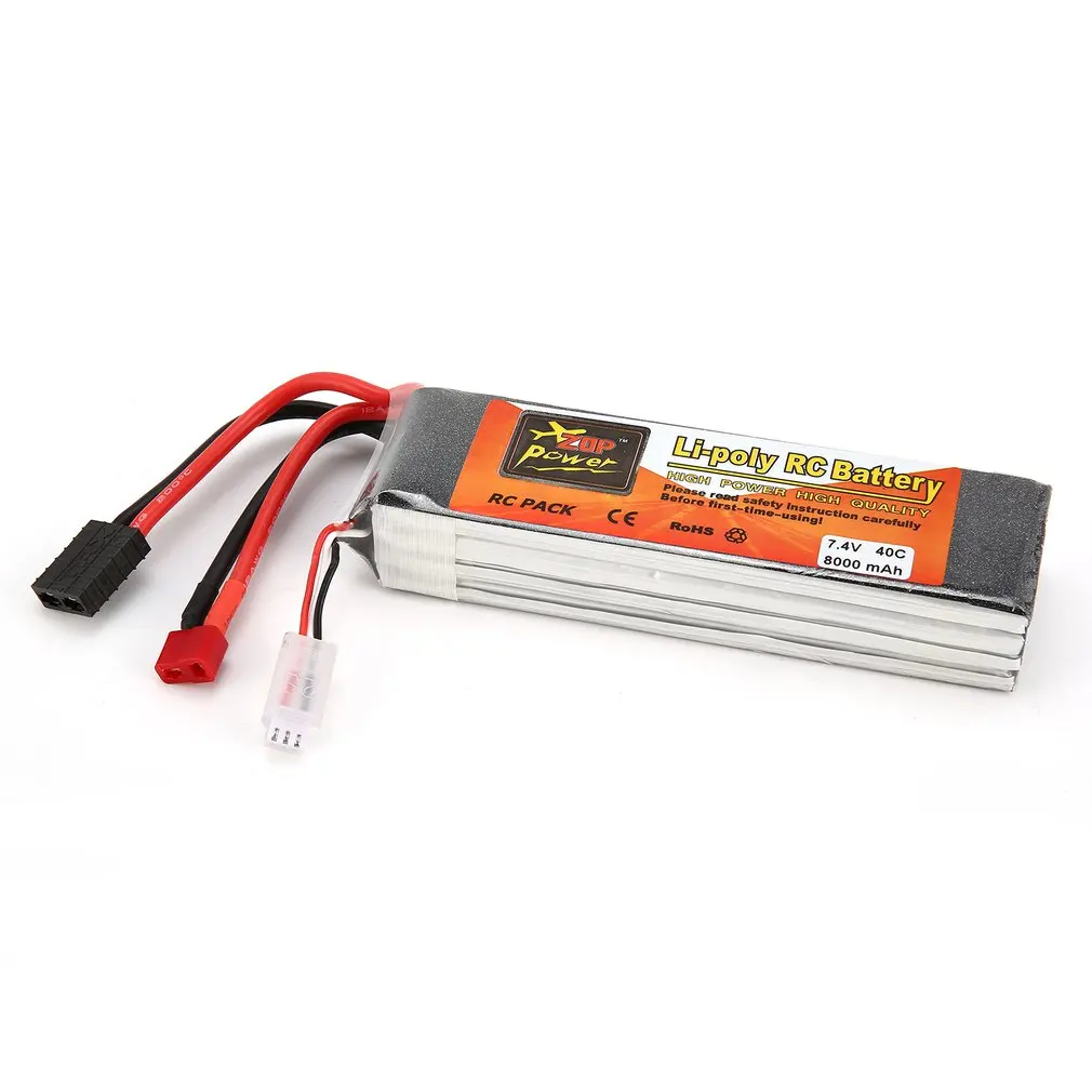 ZOP мощность 7,4 V 8000mAh 40C 2S 1P Lipo аккумулятор разъем Перезаряжаемый для RC гоночный Дрон Квадрокоптер вертолет автомобиль Лодка