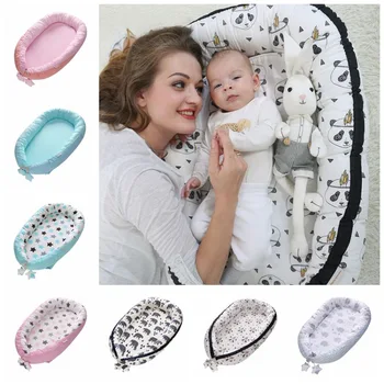 

Baby Nest Cartoon Printing Bionic Bed Detachable Washable Portable Kids Baby Bed Multi Functional Travel Crib Newborn Mattress