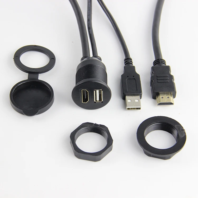 3.0 USB waterproof Mount Car Extension Cable HDMII Male To USB Female For Cable