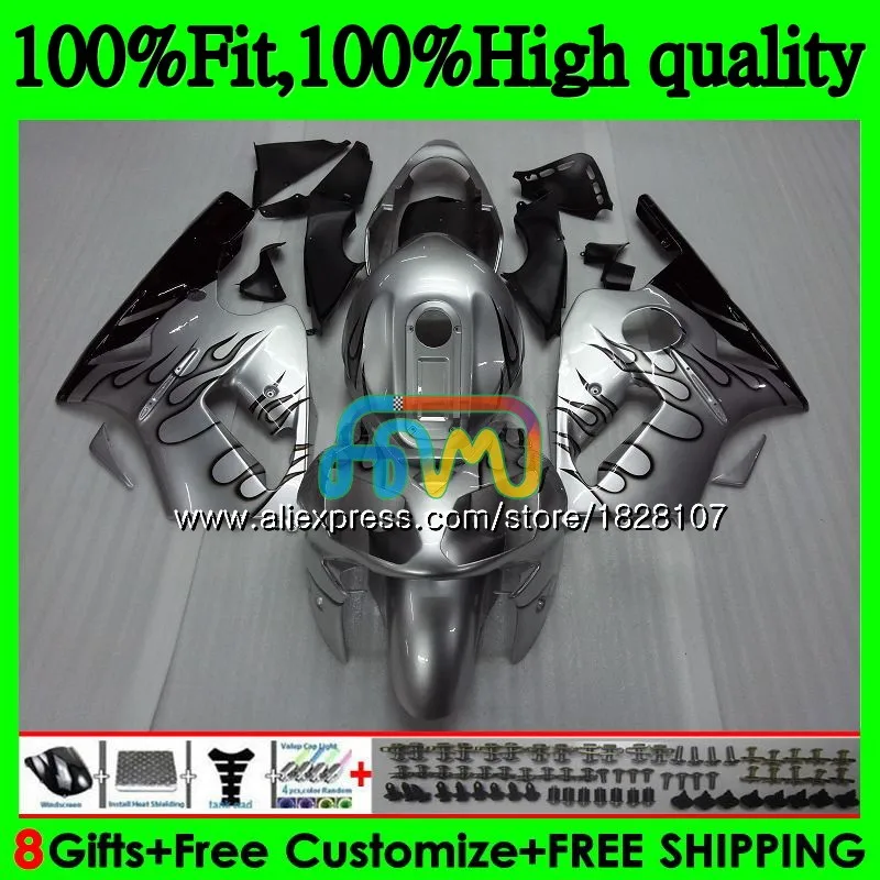 Инъекции для ZX1200 C ZX 1200 12R 1200CC серебро и пламенем 00 01 20BS. 26 ZX 12 R ZX-12R ZX12R 00 01 2000 2001 OEM обтекатели