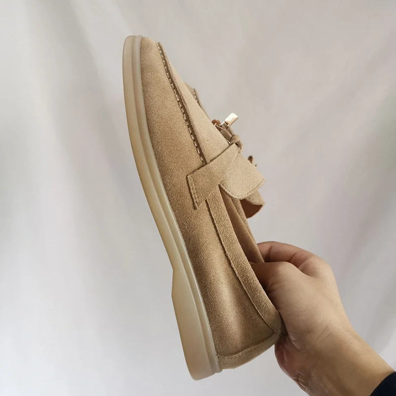 Туфли женские из натуральной замши лоферы натуральная кожа плоская подошва