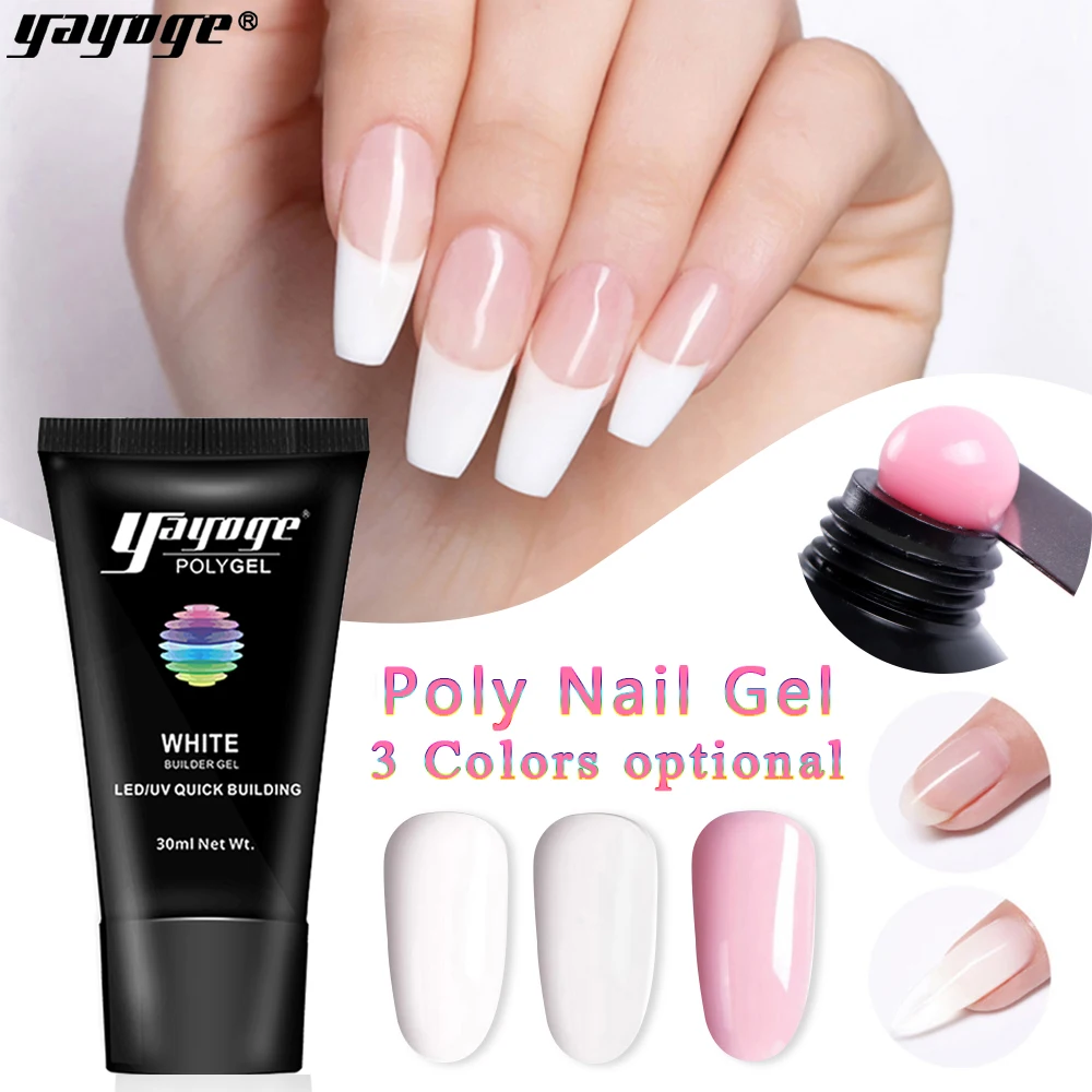 Günstige Yayoge Poly Gel Nagel Kit Mit Lampe Gel Polish UV LED Poly Builder Gel set Für Nail Extensions Schnelles Verschiffen von Russland Nagel Kunst