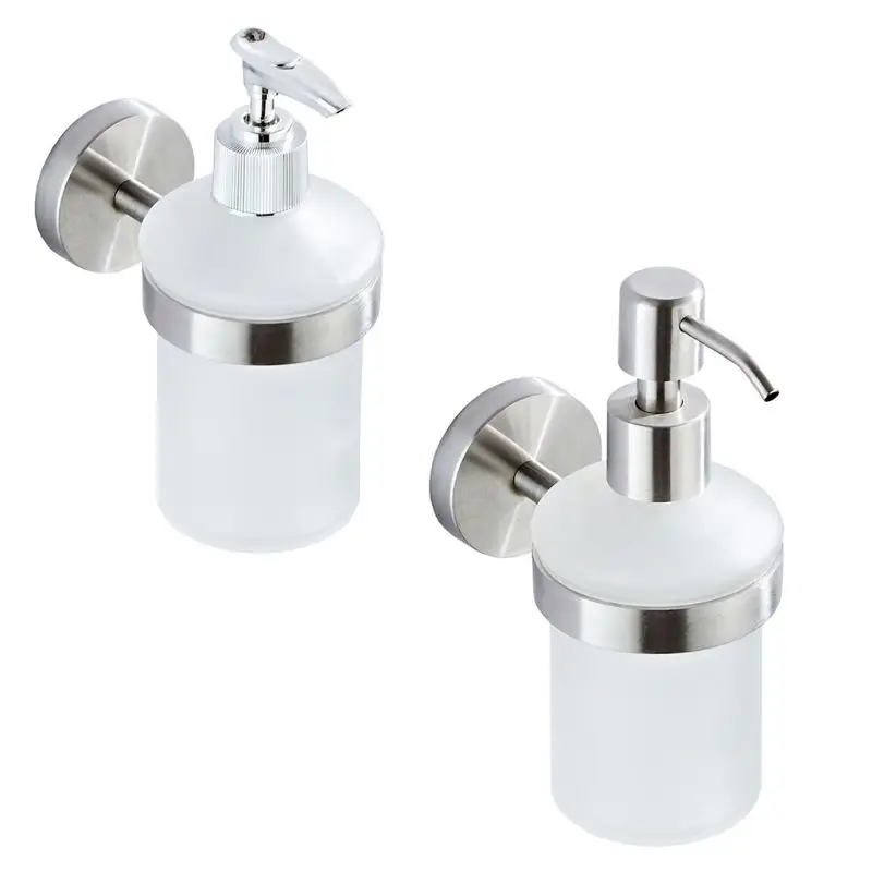 

200ml Stainless Steel Wall Mounted Soap Dispenser Bathroom Manual Press Pump L4MB