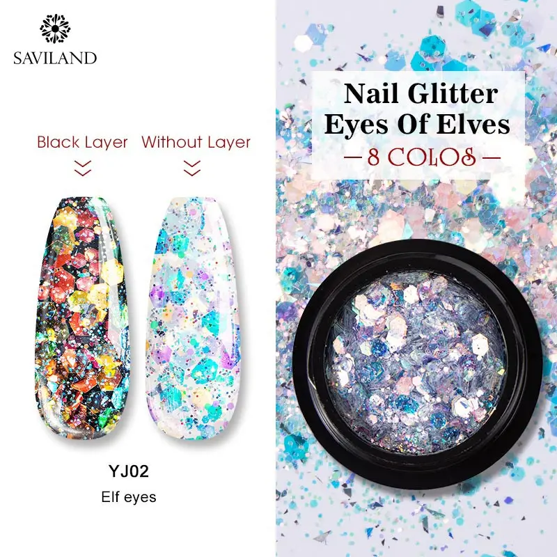 YJ02 SAVILAND Bubble Nails Золотой зеркальный порошок «Волшебное зеркало» блестящие глаза эльфов золотые алмазные Блестки для ногтей аксессуары инструменты - Цвет: YJ02