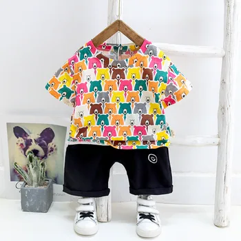 

Boys Clothing Children's Clothes 2020 Summer Kids bear Short Sleeves T-Shirt + Shorts Suits Toddler Boys Clothing Sets