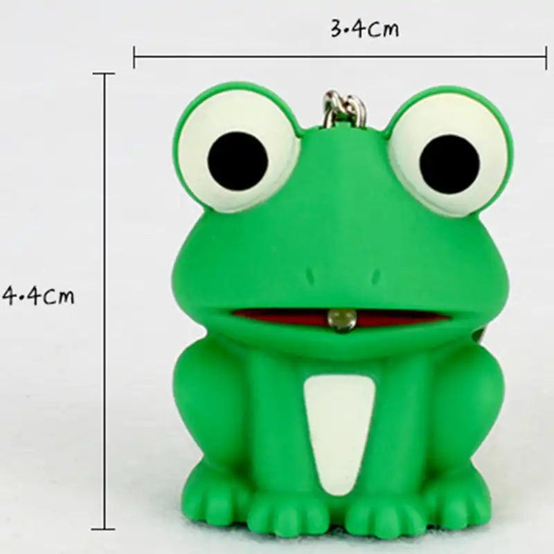 Drôle Belle Grenouille Verte Porte Clés Avec Lumière Led Son Porte Clés Enfants Jouet Cadeau Décorer Sac Porte Clés Beau Porte Clés