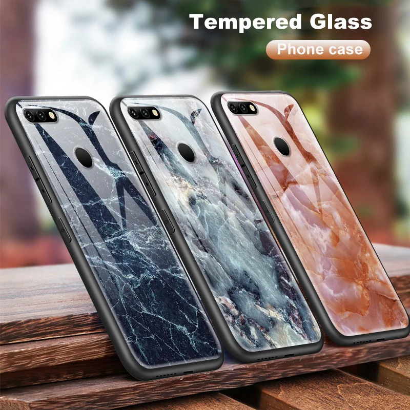 

Tempered Glass Cases for Huawei Enjoy 9s Honor 7C 7X 8A 8X 7A Pro9 10 Lite Magic 2 Play Mate 20 Pro Nova2 3 4 Marble Back Cover