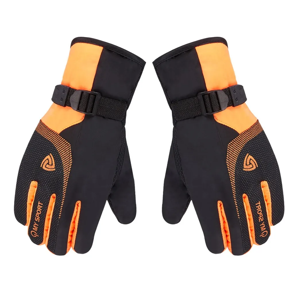 Yellow Ski Gloves Waterproof Gloves with Touchscreen Function Snowboard Heated Gloves Warm Snowmobile Snow Gloves Men Women Dropship 10 - Цвет: Yellow